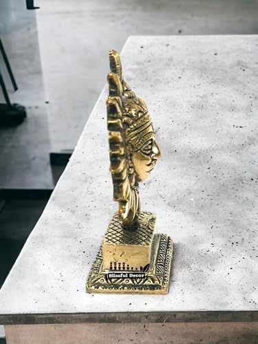 Blissful Decor Religious Surya,Suraj Dev Idol Metal Brass for Home Décor/Temple Puja/Office Table Showpiece,Sun Face Statue Puja Vastu Figurine Surya for Positivity -Small 200 GM