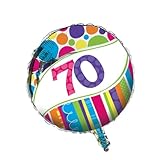 Creative Converting Bright and Bold 70th Birthday 2-Sided Round Mylar Balloon