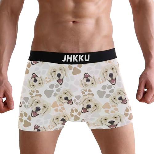 Men's Boxer Briefs Golden Retriever Dog Boxer Shorts Soft Comfort Trunk Underwear for Men No Fly2
