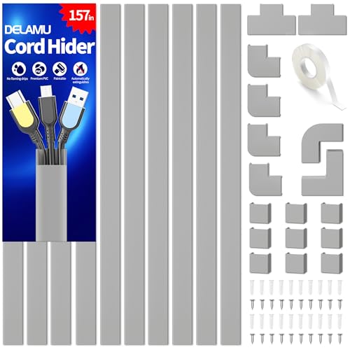 Delamu 157in Delamu Cord Hider Wall for Wall Mounted TV, Wire Hider Kit by Delamu - Used condition - US$24.02