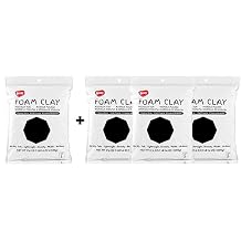 BOHS 4-Pieces Black Squishy Slime and Modeling Foam Clay,Bundle Pack