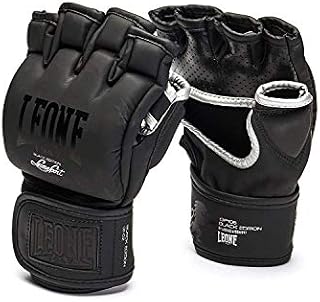 Leone 1947 MMA Gloves Black Edition Grappling Gloves Martial Arts Sparring Gloves Punching