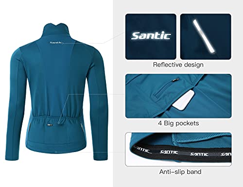 Santic Men Cycling Running Jacket Winter Windproof Warm Breathable Lightweight Bike Jacke - Image 5