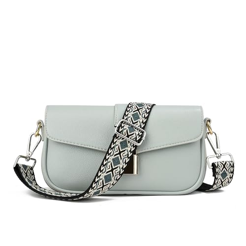 Image of Crossbody Straps for Purses Silver Hardware Purse Strap Wide Shoulder Strap Adjustable Replacement,Retro Jacquard Embroidery for Shoulder Bags, Canvas Tote Handbags