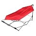 Pure Garden 80-91001R Portable Hammock with Stand-Folds and Fits into Included C, 97.5x31.5, Red