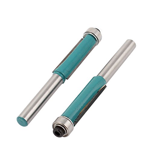 2 Pcs 10mm Cutting Dia Straight Shank Flush Trim Router Bit 1/4