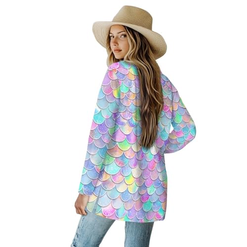 Image of Women's Open Front Cardigan Long Sleeve Loose Sweater Lightweight Soft Cardigan Jackets