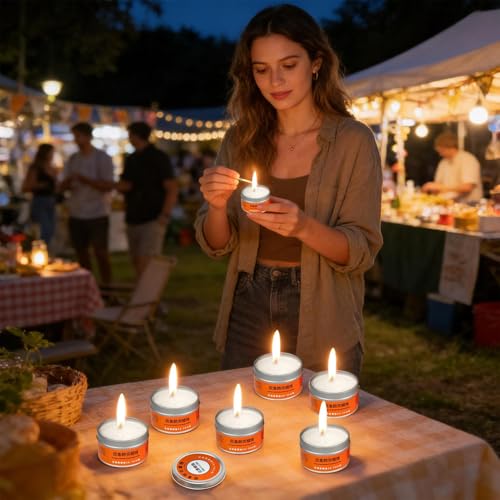 20er Pack Notfallkerzen in Metalldose, Lange Brenndauer 26-30 Std, Winddichte & Rußfreie Kerzen für Stromausfall, Camping & Outdoor Survival, 20x80g Tragbare Notbeleuchtung zur Krisenvorsorge – Bild 3