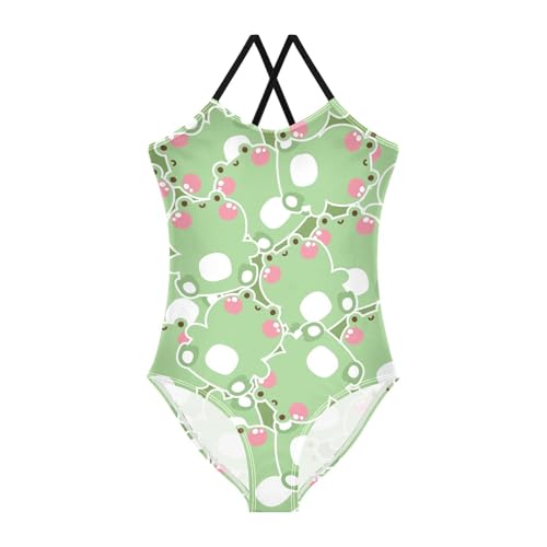 Image of Girls one Piece Swimsuit Summer UPF 50+ Quick Dry Beach Bathing Suit with Straps Swimwear 3-10 Years