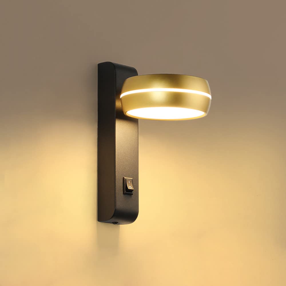 Luz de la pared LED moderna para evitar fatiga ocular con foco ajustable 350° e interruptor físico 8