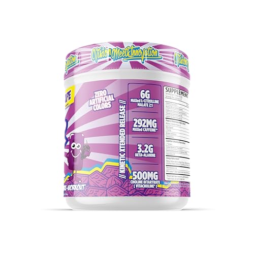 Image of VMI Sports KXR Stacked Essential Pre Workout Powder | Energy - Focus - Power & Pumps | Maximum Absorption Formula | Great Taste for Men & Women (30 Servings, PEZ Grape)