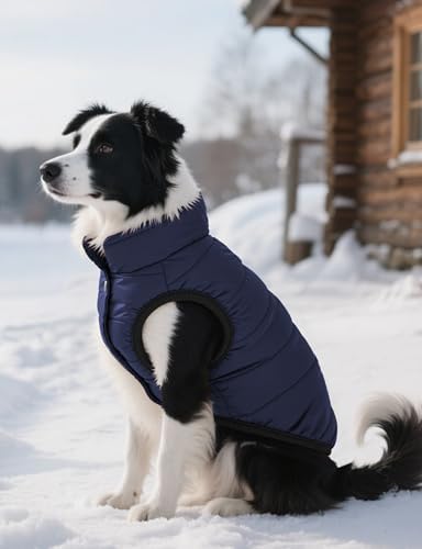 AURUZA Dog Winter Coat - Warm Waterproof Fleece Vest for Medium Dogs