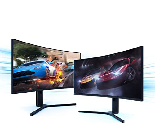 Xiaomi Mi Curved Gaming Monitor 34 Inch With Amd Freesyncpremium, Wqhd 3.440 X 1.440, 21:9, 144Hz, 4Ms, 300Lm, 121% Srgb, 2 Hdmi, 2 Display Port, Audio Out, Tuv Certified Blue Light Reduction #TOP3