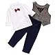 Famuka Baby Anzüge Baby Junge Taufanzug Hochzeit Partei Babybekleidung Set (Braun, 80)