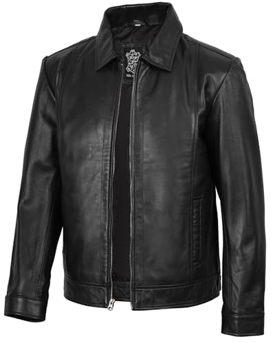Decrum Mens Leather Jacket - Real Lambskin Classic Vintage Style Leather Jackets For Men