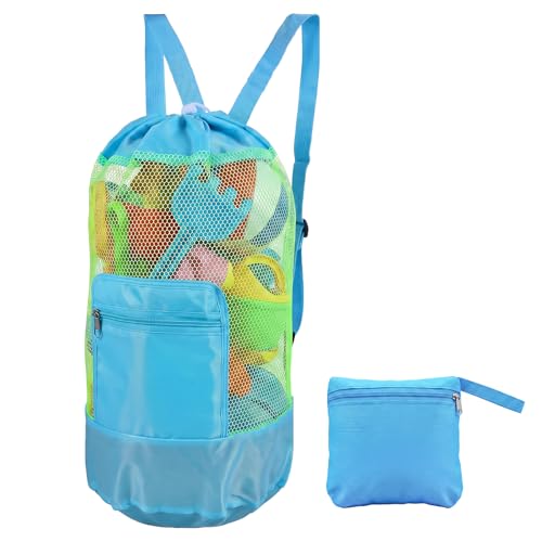 1 Stück Sandspielzeug Tasche,Kinder Tasche für Sandspielzeug,Tragbarkeit Netztasches Sandspielzeugs,Faltbar Netztasche Sandspielzeugs,zum Schwimmen, Spielen am Strand und für den Familienurlaub