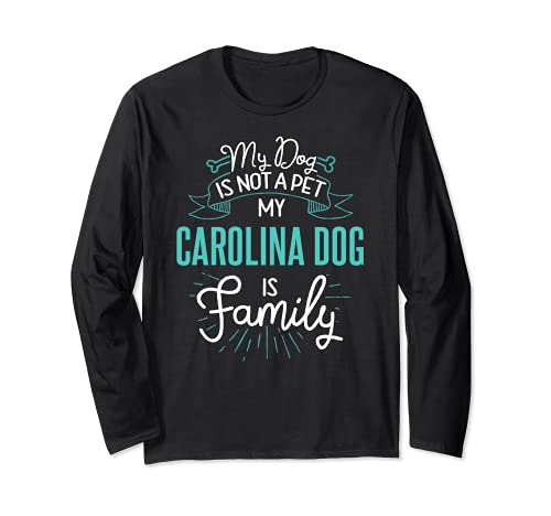 Cute Carolina Dog Design Family Dog Giftn Long Sleeve T-Shirt, Black