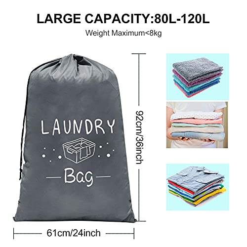 Sylfairy 2 Pack Extra Large Travel Laundry Bag, Durable Rip-Stop Dirty Clothes Shoulder Bag With Drawstring, Wash Me Heavy Duty Travel Laundry Bag, Large Laundry Hamper Liner, Machine Wash #TOP3