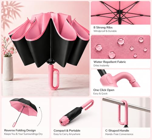 Image of Umbrella for Women | Umbrellas for Men | UV Coated 3 Fold Umbrella for Rain with Auto Open and Close Small Folding Travel-Foldable Windshield