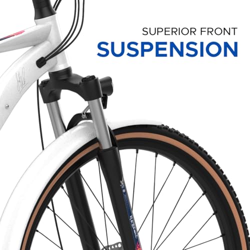 Image of E MOTORAD - RIDE THE ELECTRIC REVOLUTION Legend 07 MSD Edition Unisex Electric Cycle,90% Assembled (18 Inches Frame,7.65Ah Li-Ion Removable Battery,Front Suspension,LCD Display,250W Moto, Pearl White)