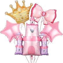 Castle Balloons 5 Pcs Princess Balloons Pink Castle Balloon for Baby Shower Princess Party Decorations