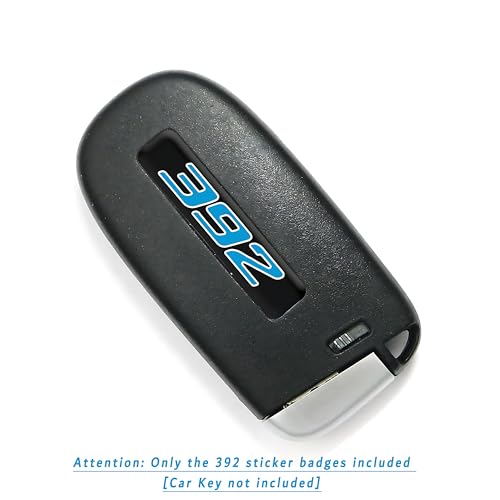 Image of TOOLEPIC for Dodge Challenger Charger Durango and Jeep Grand Cherokee Key fob Badges 2015-2024-Set of 2 - Finest Stickers Inlays Emblems Accessories for 392 Hemi, Ideal for Decals -Baby Blue