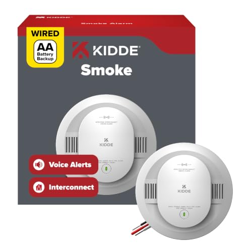 Kidde Smoke Detector, Hardwired & AA Battery Backup, 20SAR-VRF | Wireless Interconnect Capability, Voice Alerts, LED status lights, and Loud 85 dB Alarm, Ideal for Homes and Apartments - image 1
