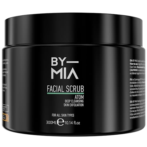 BY MIA Exfoliante facial y corporal Atom 300 ml | aroma a aguacate, cítricos y vainilla | Limpieza profunda y exfoliante de la piel | Efecto hidratante para todos los tipos de piel renovación de la