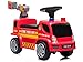 Lean Toys, camion dei pompieri, cavalcabile per bambini, per i più piccoli, con scala, effetti luce e suono, bolle di sapone, lampeggianti rotanti