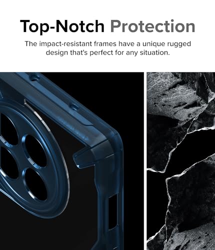 Image of Ringke Fusion-X Compatible with OnePlus 12R 5G Case Cover Transparent Hard Back Soft Flexible TPU Bumper Scratch Resistant Shockproof Protection OnePlus 12R Back Cover - Space Blue