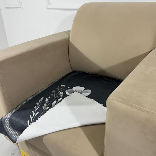 Image of Homerz Premium Waterproof Jasmine Joe Sofa Seat Cover - Floral Printed Sofa Protector | Non-Slip, Washable & Durable Sofa Protector (Grey, 1 Seater)