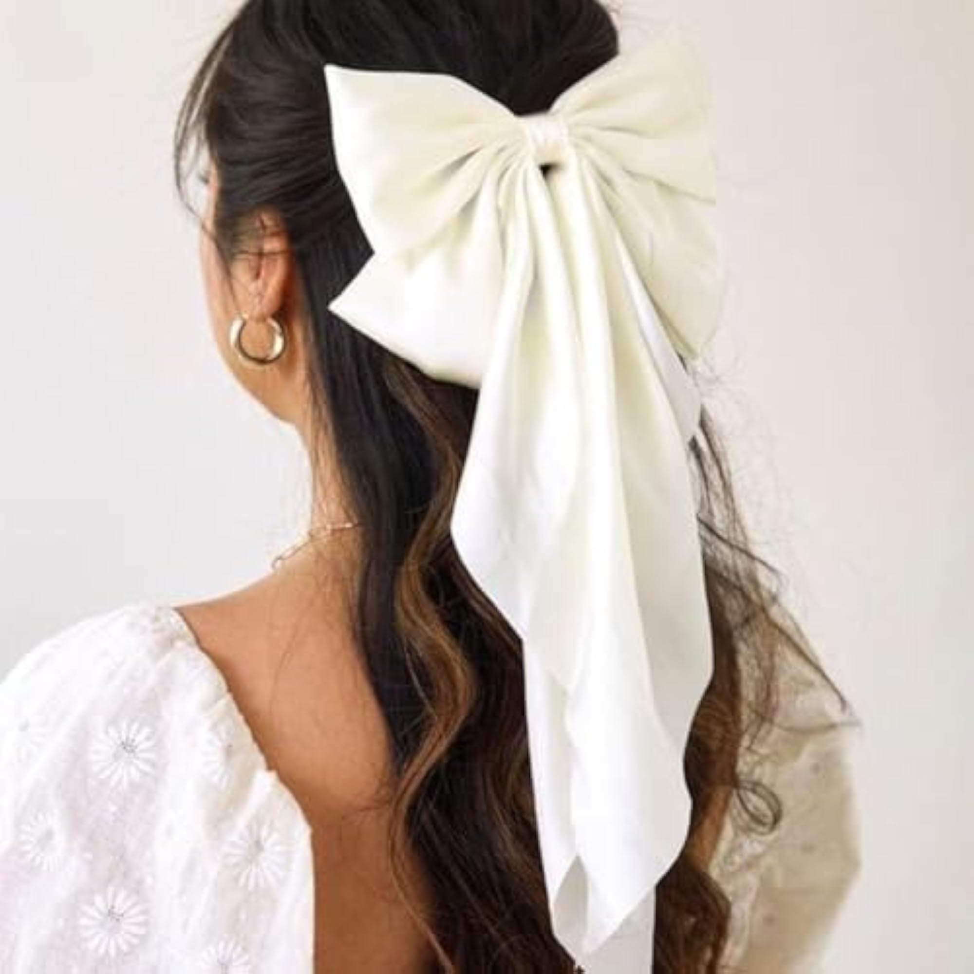 2 PCS Big Bow Clips, Black and Red French Hair Accessories