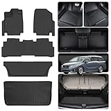 SANBAN-AXE Floor Mats & Trunk Mats for Honda Odyssey 2018-2023 2024 2025, TPE All Weather Protection Car Floor Liners with Cargo Liners with Cargo Liners Accessories