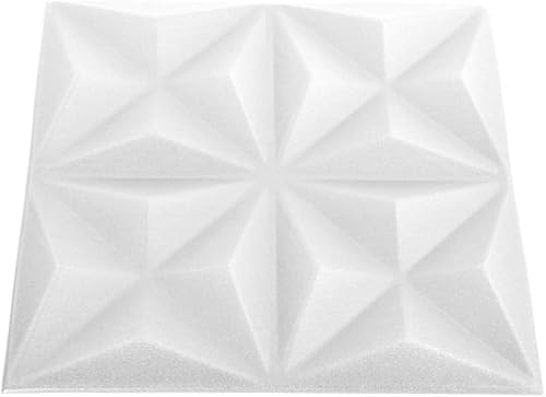 Miniatura 4 de FAMIROSA Paneles de pared 3D 24 piezas 19.7"x19.7" Origami Blanco 64.6 pies,3.3 lbs,150913