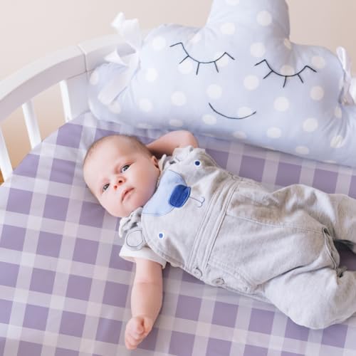 Image of 4 Pack Butterfly Baby Crib Sheets for Baby Girls Purple Crib Fitted Sheets for Standard Size Crib and Toddler Mattress Soft and Breathable (Bassinet)