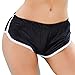 Women Fashion Metallic Booty Shorts Black Satin Elastic Waist Shiny Rave Pants S