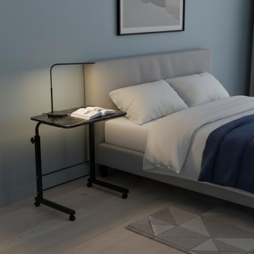 Image of TECHNOVIBES Foldable Study Table /Bed Table /Foldable and Portable Wooden /Writing Desk for Office /Home /School (Dark Marble with Black Leg)