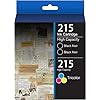 T215 215 Cartucho de tinta refabricado para cartuchos de tinta EPSON 215 Compatible con WF-100 WF-110 EC-C110 Impresora (2-Negro, 1-Tricolor)