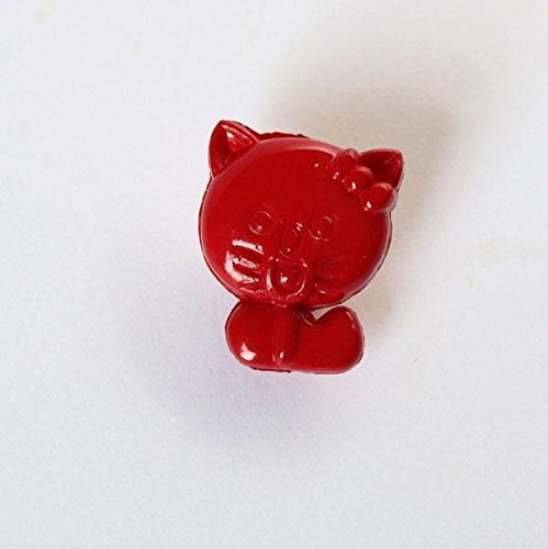Lot de 6 Boutons Chat 14mm - Rouge Cover