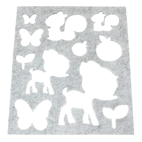 image for BLLNDX Wool Felt Mold 6PCS DIY Craft Stencil Applique Mold Gray Color 