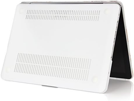 Compatible with Old MacBook Air 13 inch Case White Marble A1466 A1369 (2010-2017), 4 in 1 Bundle Exquisite Finish Plastic Hard Shell Keyboard Cover Set