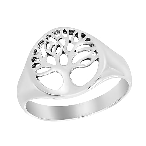AeraVida Flourishing Tree of Life .925 Sterling Silver Ring | Tree of Life Ring | Sterling Silver Ring for Women | Tree of Life Sterling Silver Ring Jewelry Adjustable
