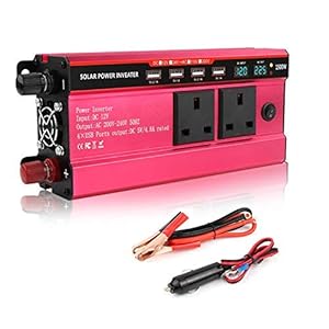Power Inverter 1500W DC 12V to 230V/240V AC Car Converter- Car Inverter with Four USB Port Peak Power 1500W with 2x UK…