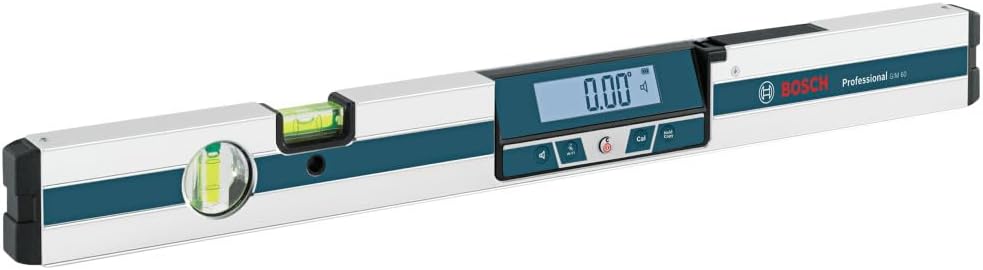 GIM 60 24 In. Digital Level | Measures degrees, percent or pitch, ±0.05° at 0° and 90°, rotating illuminated display, audible level tone and case