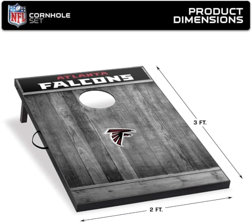 Wild Sports 2'x3' MDF Wood NFL Atlanta Falcons Cornhole Set - Grey Wood Design by Wild Sports - Used condition - Image 7