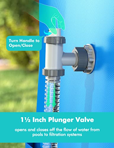 MASCARRY above Ground Pool Parts, Plunger Valves for Pools Replacement Parts, Pool Pump Part with On Off Plunger Valves, 1.5\" Outlet Strainer & Inlet Nozzle, Pool Hose Adapter for Sand Pump