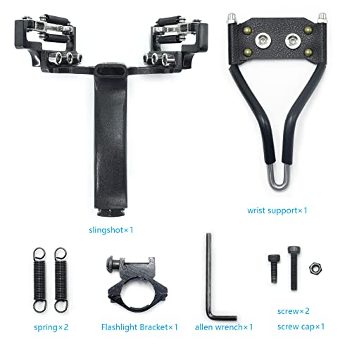 Handbaige Hbg Professional Slingshot With 6 Replacement Rubber Bands & 50 Ammo Balls Compound Slingshot For Adults Hunting (Black) #TOP5