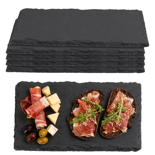 Pack de 6 tablas de queso de pizarra negra 9x6 pulgadas miniatura 1