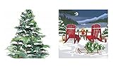 Paperproducts Design Snowy Winter Paper Napkin Bundle of 2 Packages, Pine Tree and Lakeside Holiday