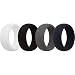 Pomê - Silicone Wedding Ring Bands for Men - Stylish & Affordable Silicone Rubber Wedding Rings for Everyday Use & An Active Lifestyle - Set of 4
